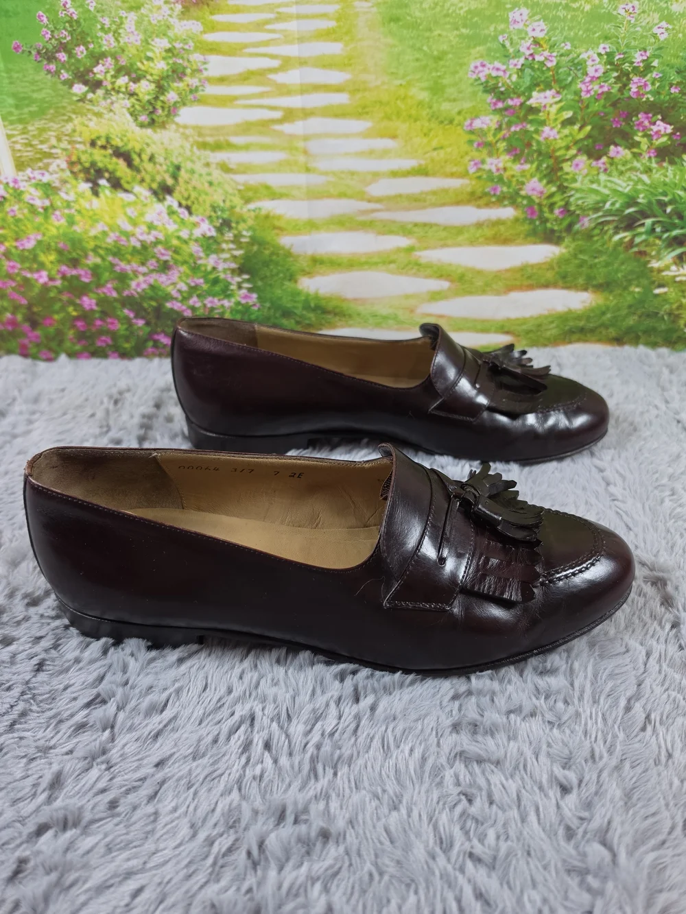 Salvatore Ferragamo Brown Leather Tassel Loafers - Size 7 2E